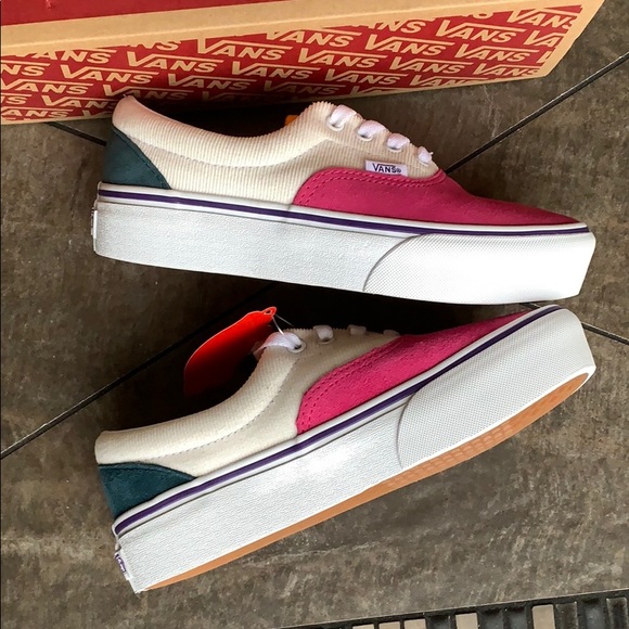 VANS ERA PLATFORM MINI CORD MULTI/TRUE WHITE men’s - Picture 15 of 16